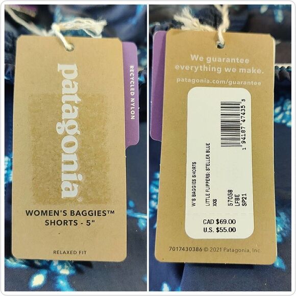 W's Patagonia 5" Baggie Short Little Flippers: Steller Blue XXS - Picture 5 of 7